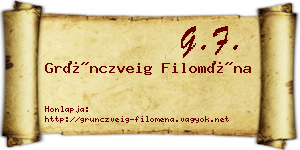 Grünczveig Filoména névjegykártya